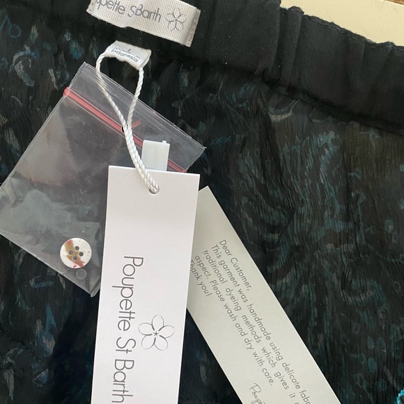 Poupette St Barth Aqua Vertical Silk Maxi Skirt - Picture 12 of 14